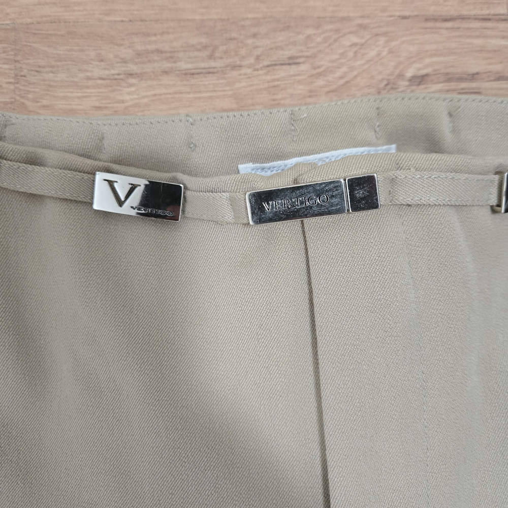 VERTIGO Taupe Stretch Cropped Pants Size 4 - Picture 6 of 13